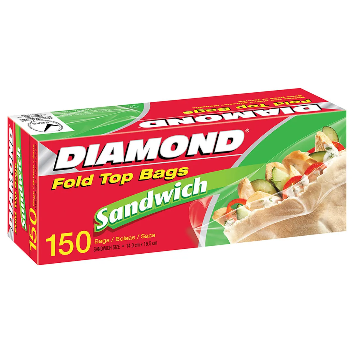 Diamond Foldtop B Sandwich 150s