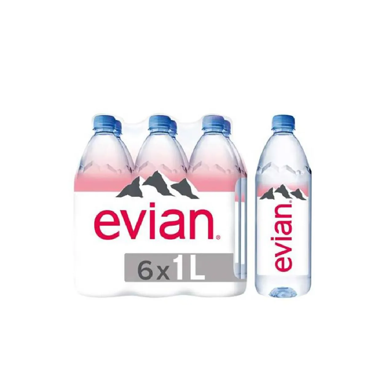 Evian Sunrise Natural Mineral Water 1Lx6