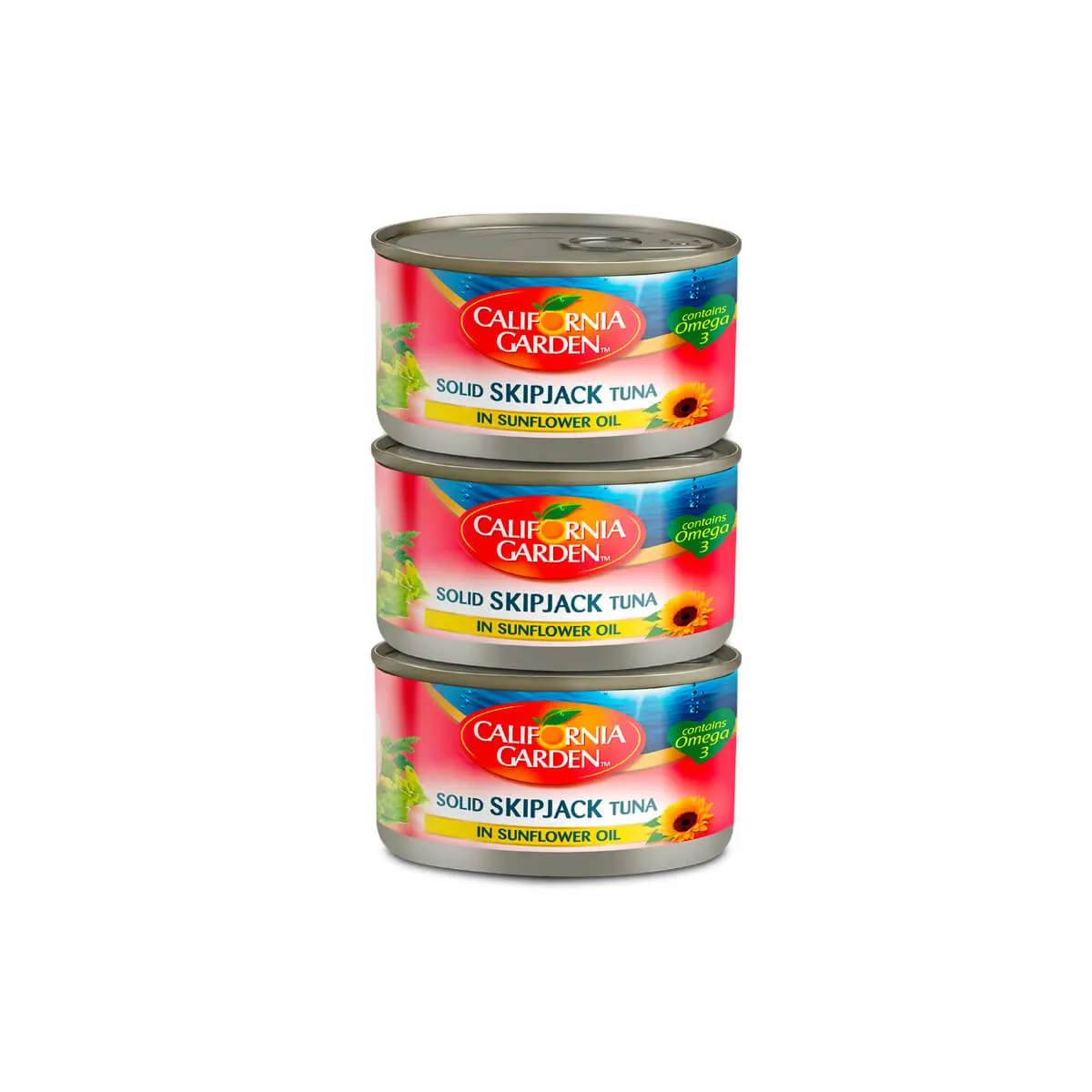 California Garden Solid Skipjack Tuna In Sunflower Oil 3x170g