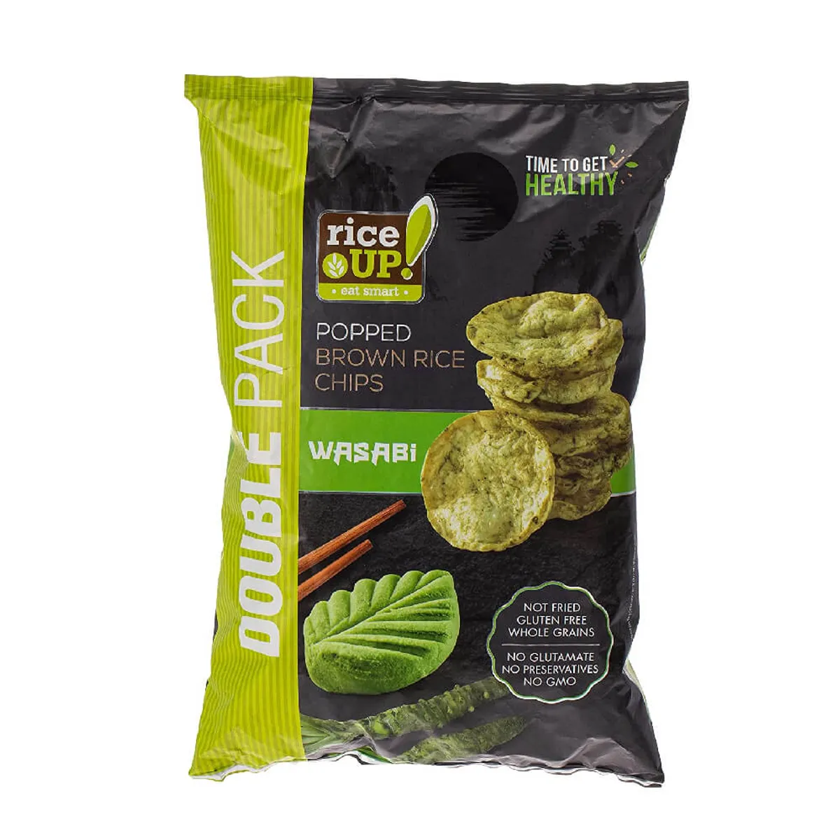 Rice Up Whole Grain Brown Rice Chips Wasabi 120gm