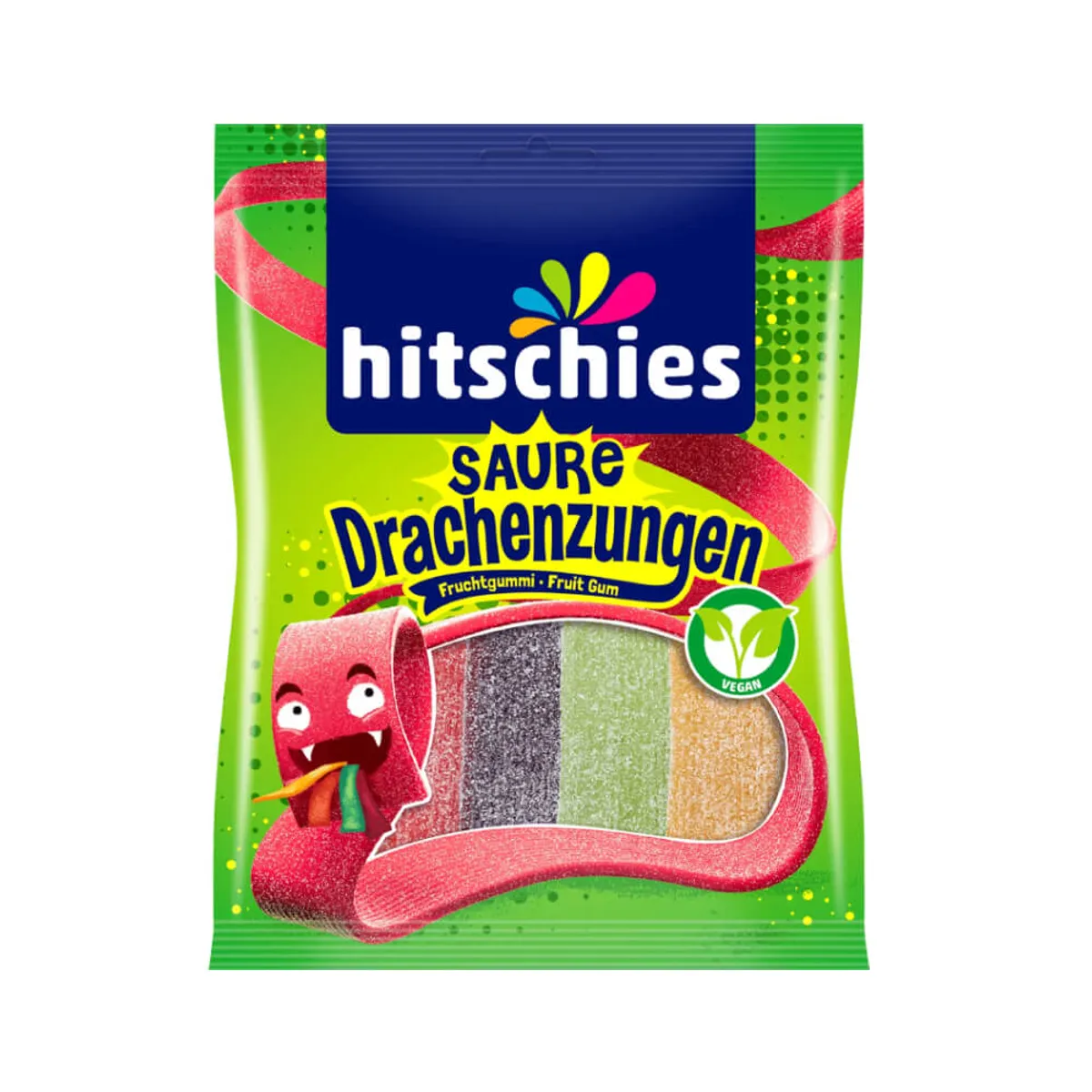 Hitschler Hitschies Sour Fruit Gum Bunte Drachenzungen 125gm
