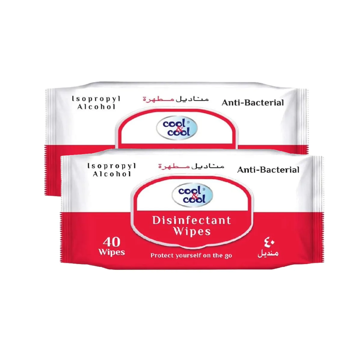 Cool & Cool Anti Bacterial Disinfectant Wipes 2x40s