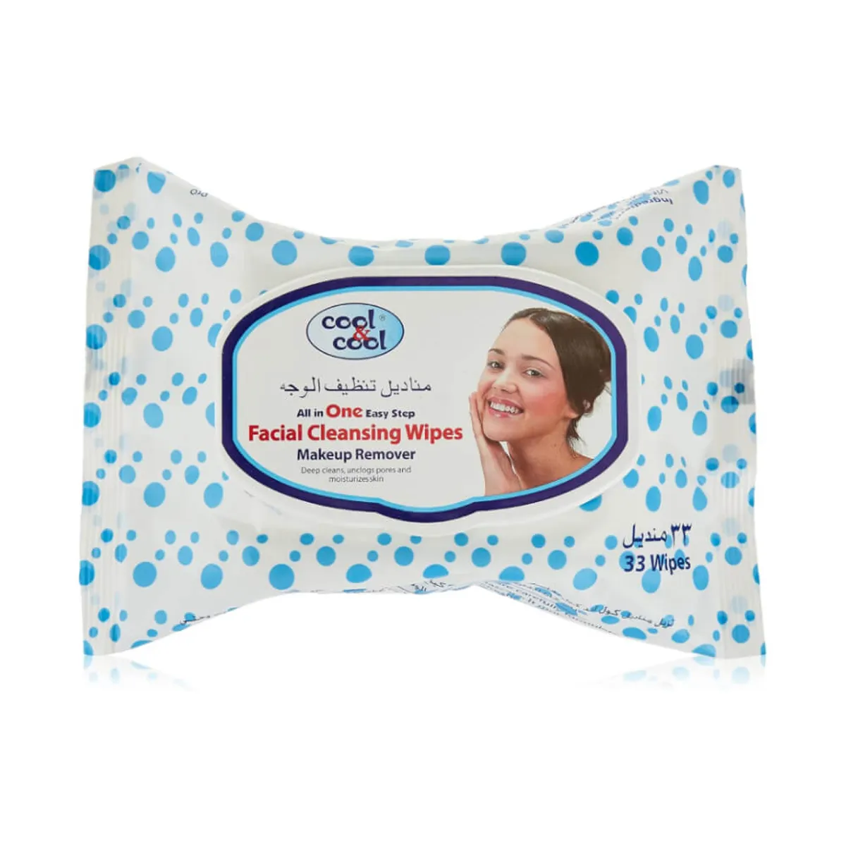 Cool & Cool Facial Cleansing Wipes Makeup Remover 33s