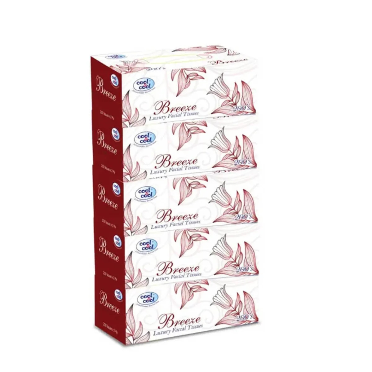 Cool & Cool Breeze Luxury Facial Tissues 2ply 5x200s