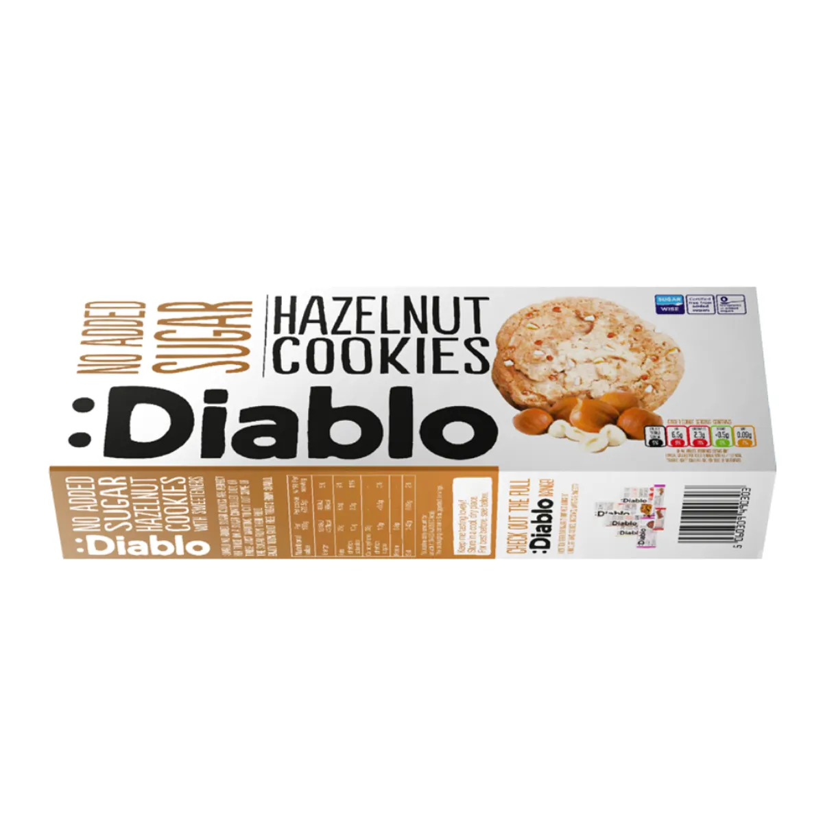 Diablo Hazelnut Cookies Sugar Free 135gm