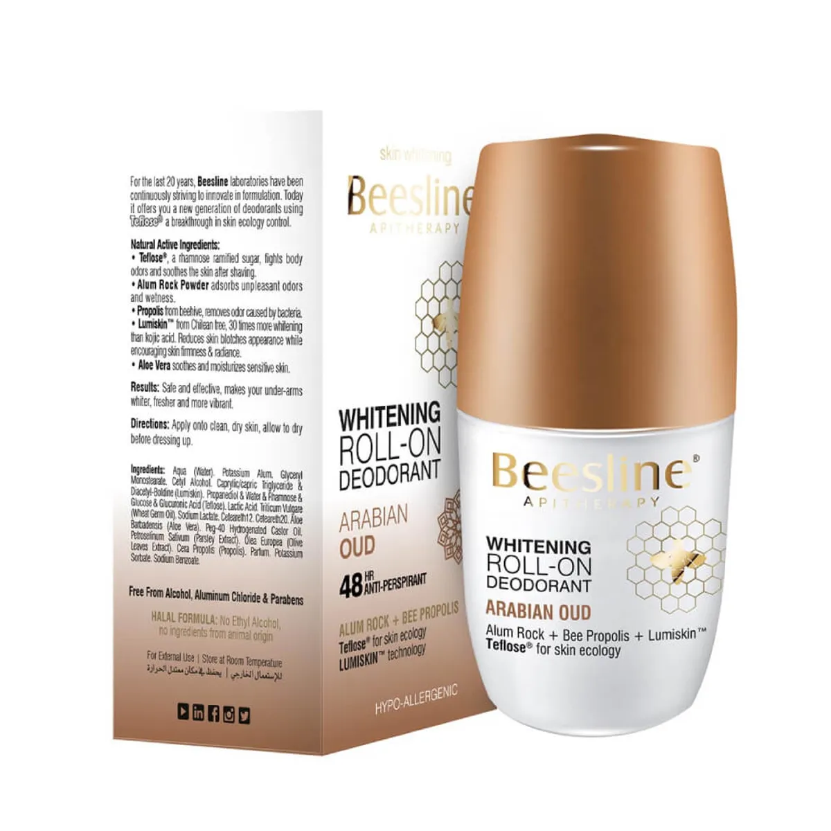 Beesline Whitening Roll-On Deodorant  Arabian Oud 50ml