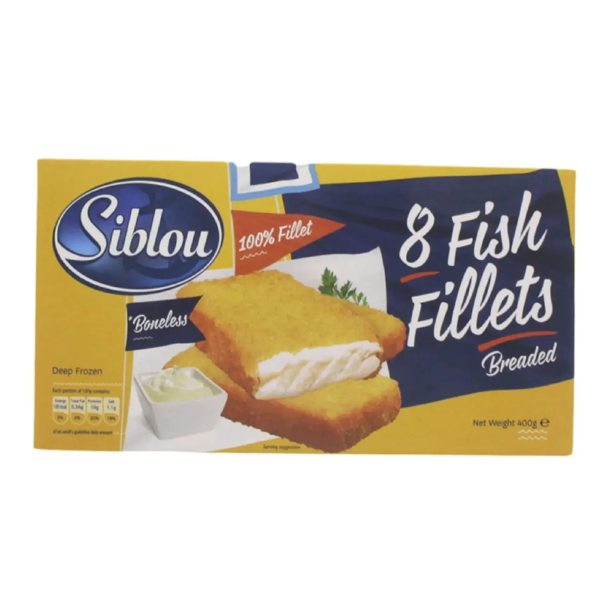 Siblou 8 Breaded Fish Fillet 400Gm