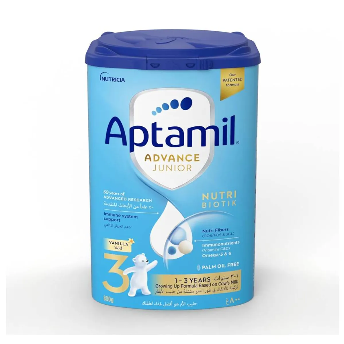 Aptamil Advance Junior Growing Up Formula Milk 1 - 3 Years Palm Oil Free 800gm