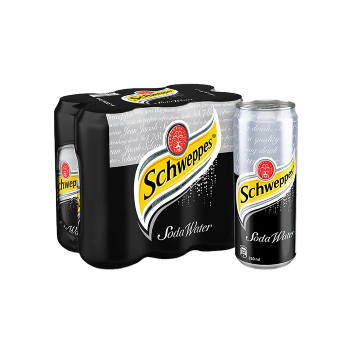 Schweppes Soda Water Can 300mlx6