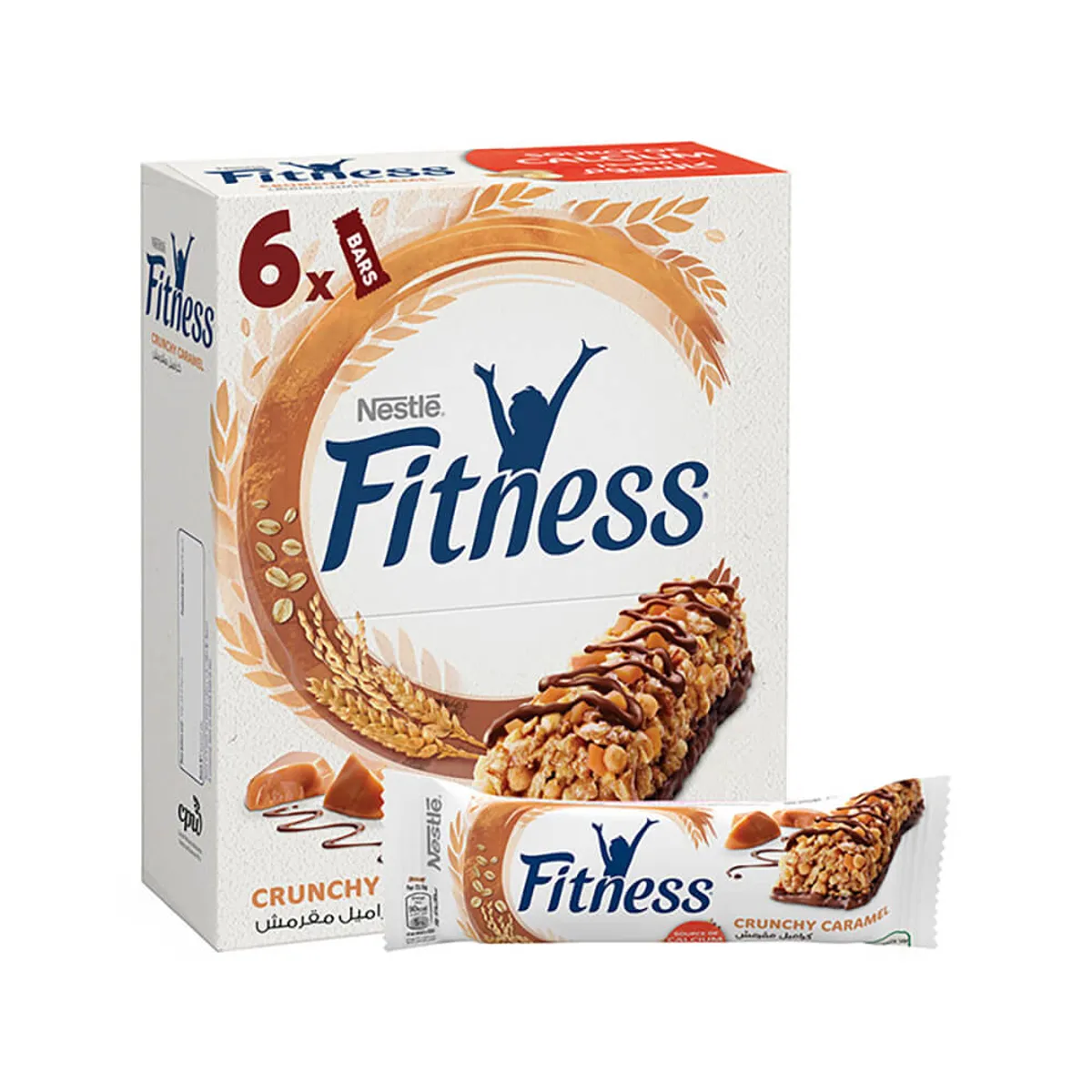 Fitness Crunchy Caramel Cereal Bar 23.5Gx6's