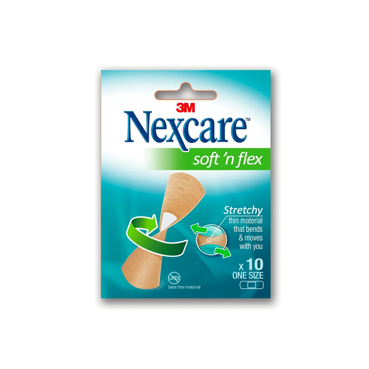 Nexcare Soft N Flex Strips Dshape Bandages 10 Pieces