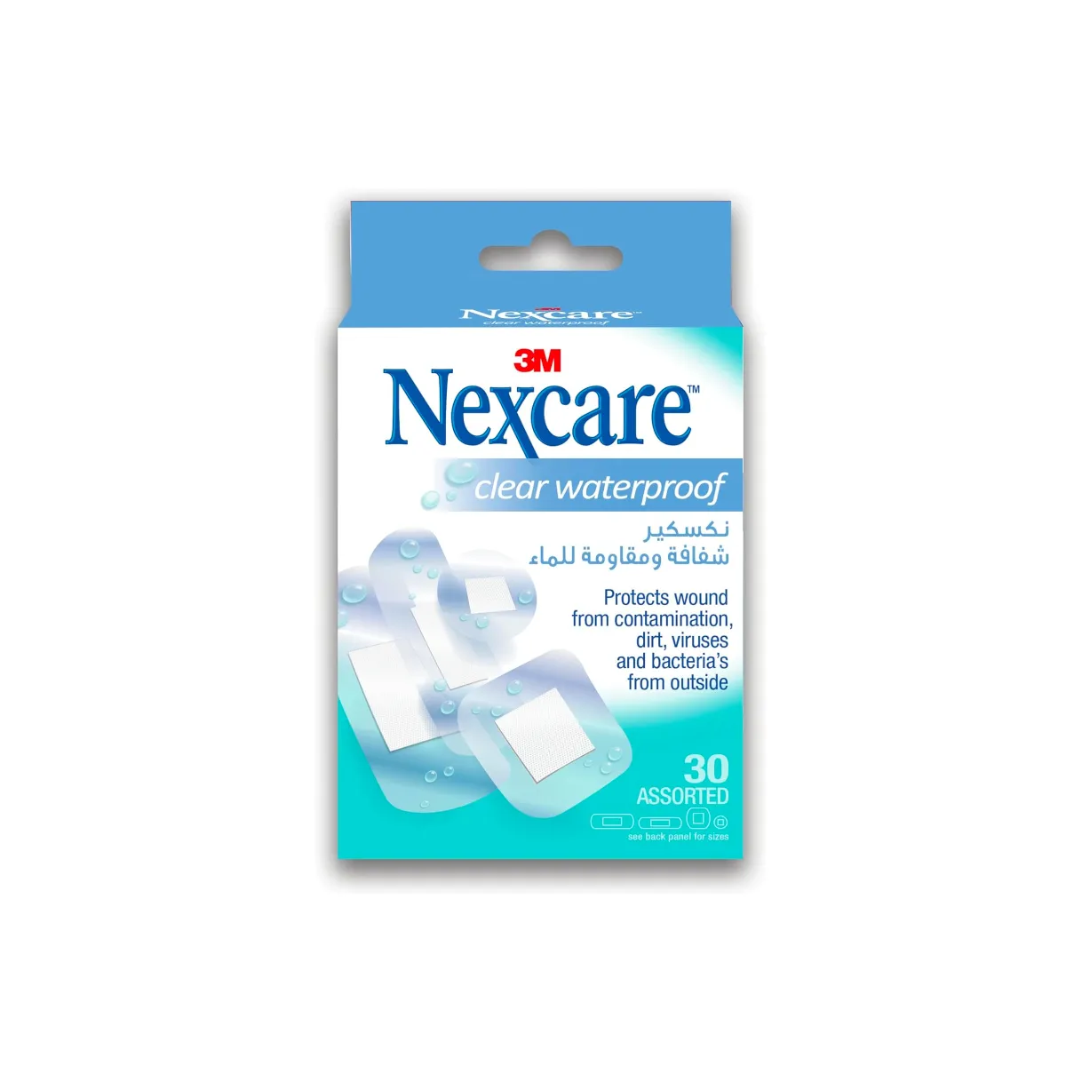 Nexcare Clear Waterproof Bandages 30 Pieces Assorted