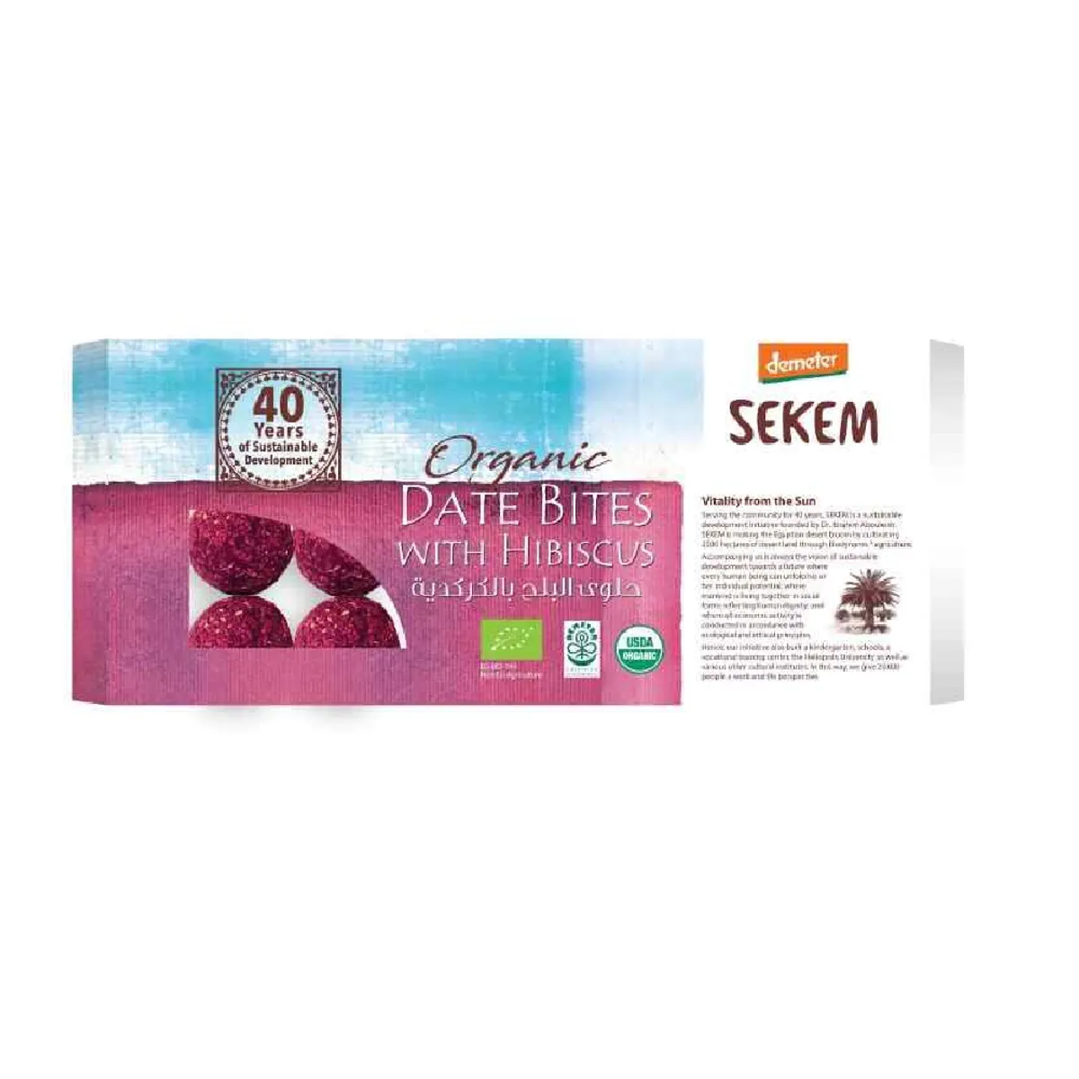Sekem Organic Date Bites With Hibiscus 120gm