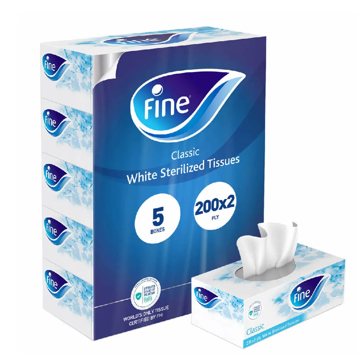 Fine Facial Tissues 2 ply 5x200sheets