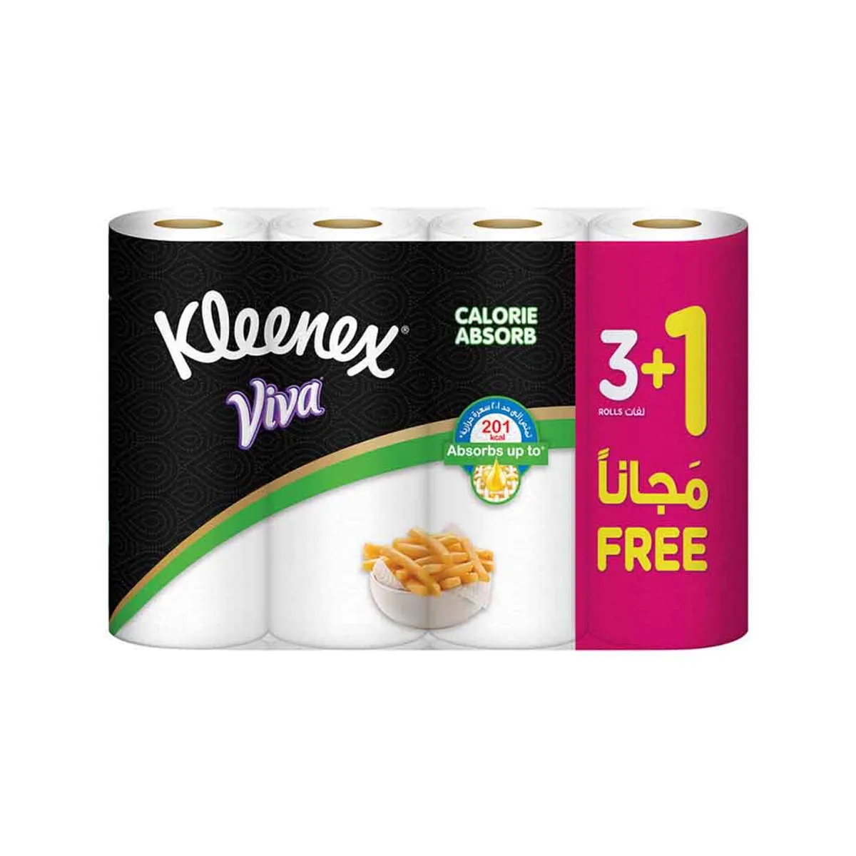 Kleenex Viva Tissue Calorie Absorb 55s 3+1Free