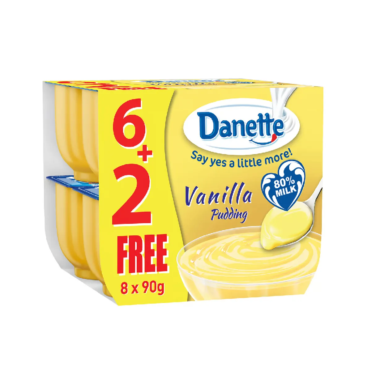 Danette Dessert Vanilla Pudding 90gm 6+2 Free