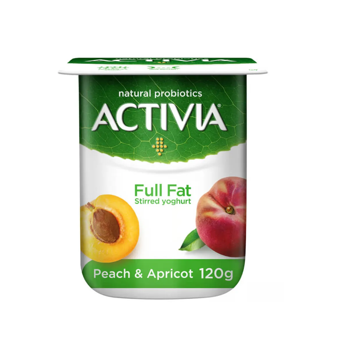 Activia Peach Apricot Stirred Yoghurt Full Fat 120gm