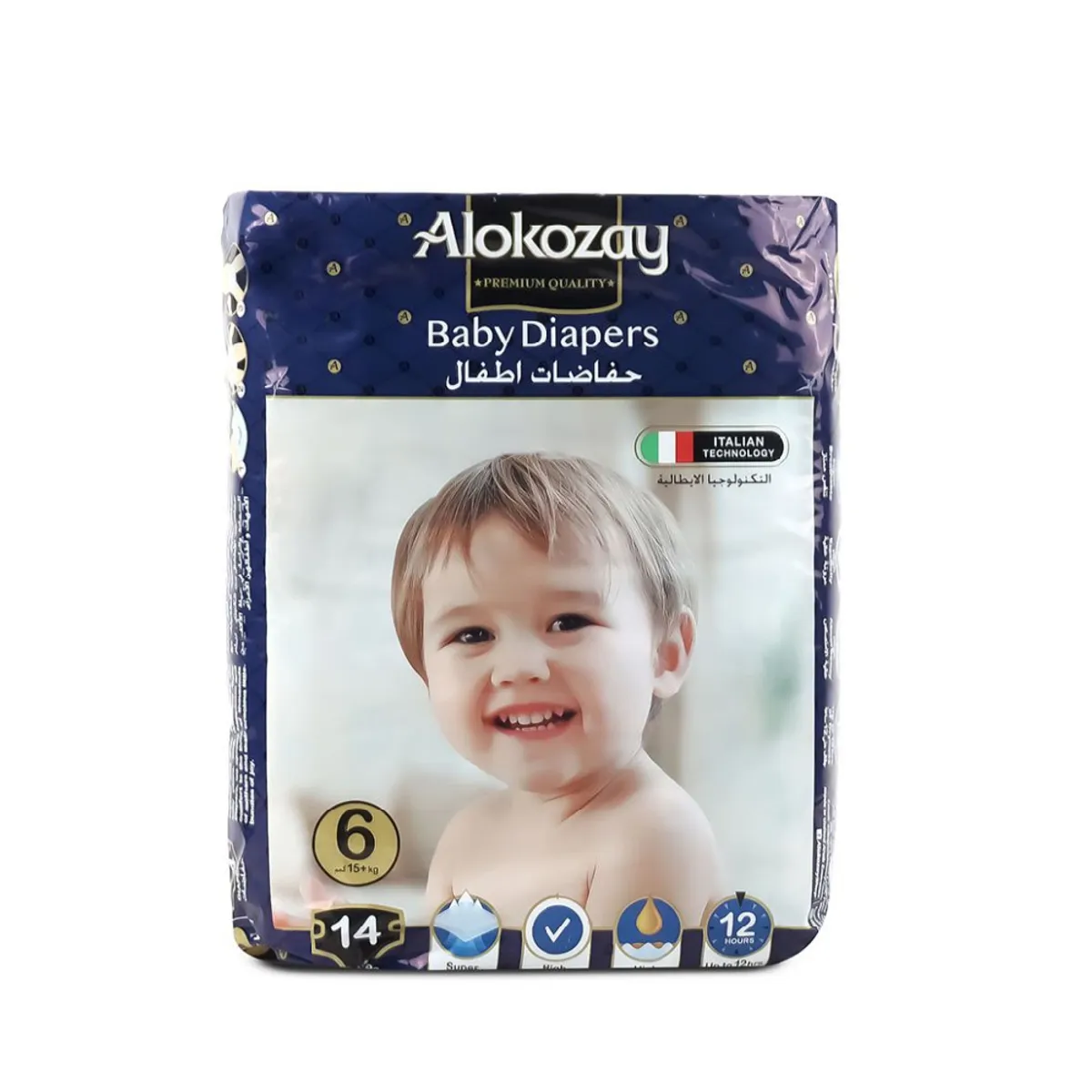 Alokozay Premium Baby Diaper Size-6 14's