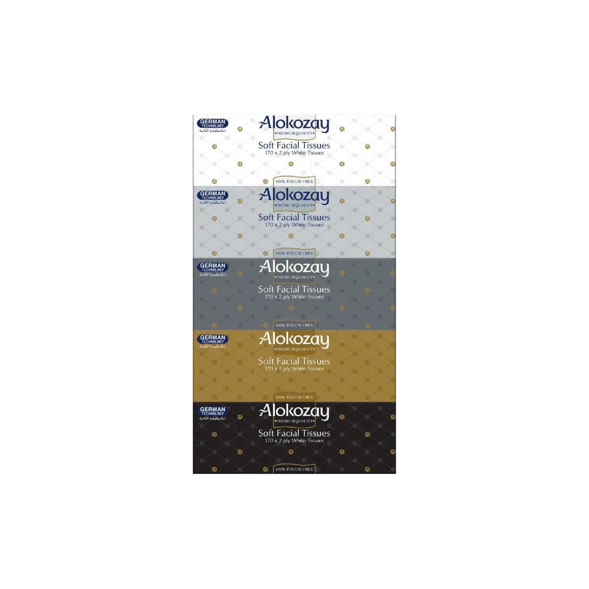 Alokozay Soft Facial Tissue 2ply 170 Sheets 5s