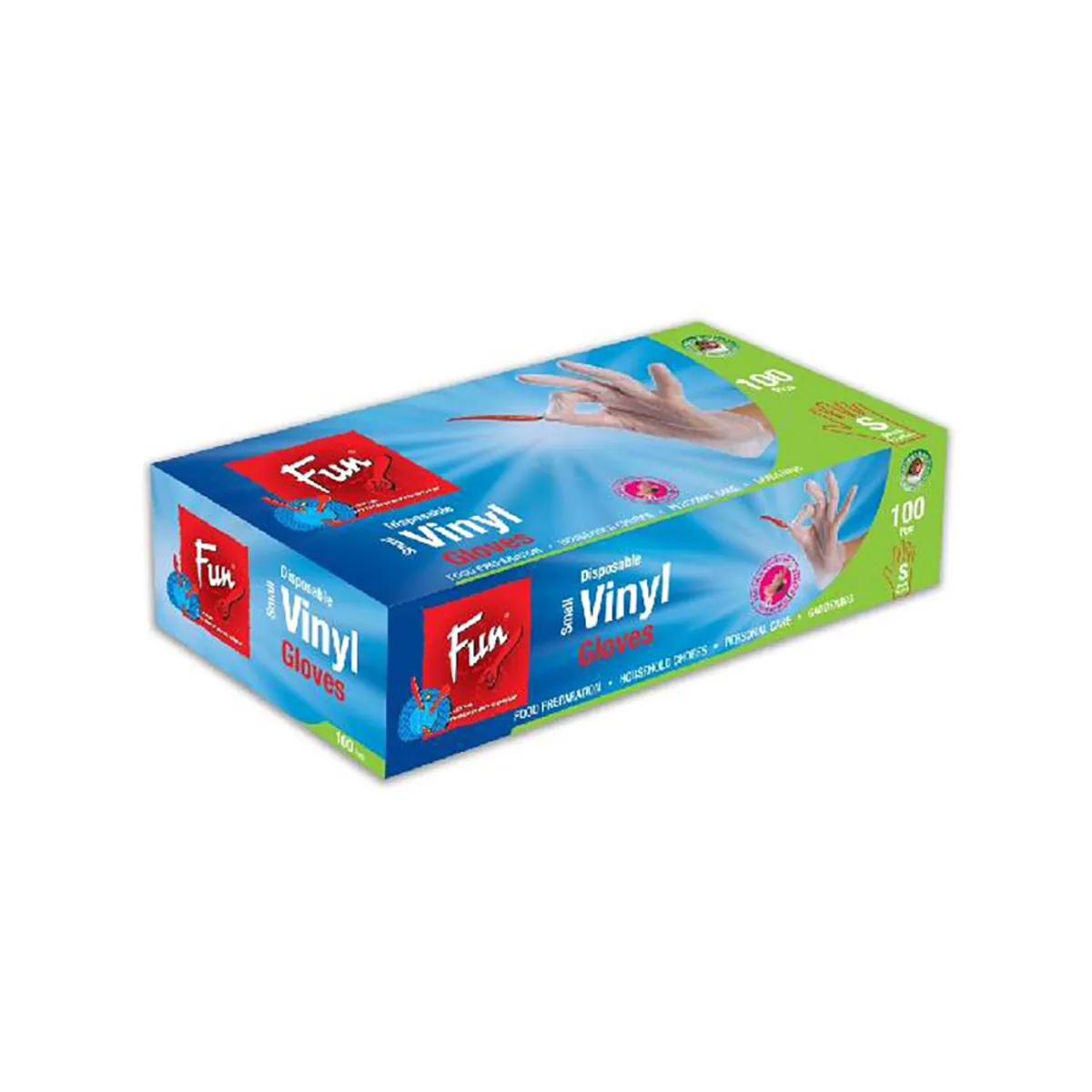 Fun Disposable Vinyl Gloves S 100s