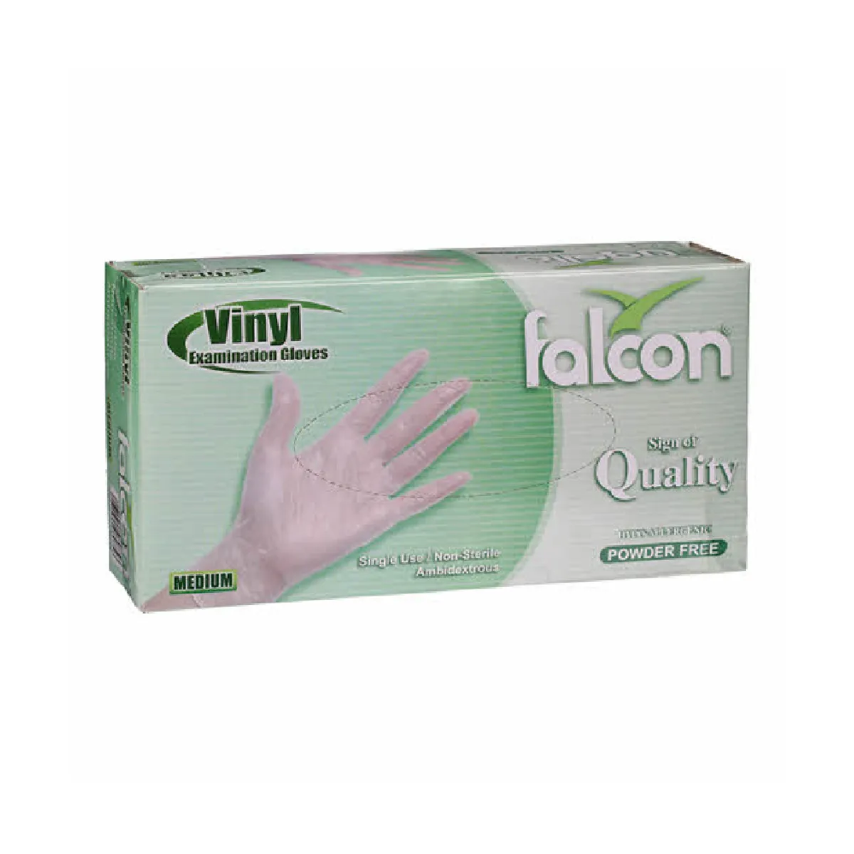 Falcon Gloves Vinyl Powder Free Medium 100s