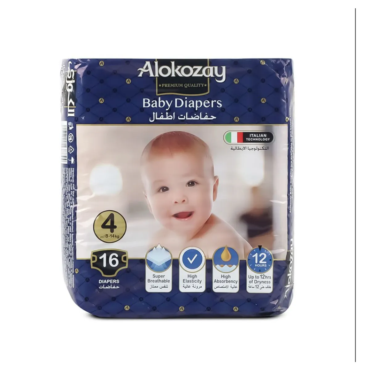 Alokozay Premium Baby Diaper Size-4 16's