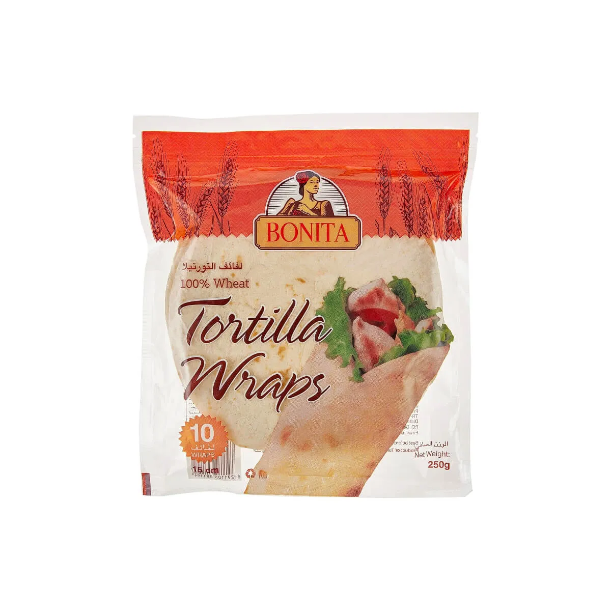 Bonita Wheat Flour Tortilla Wraps 15cm 10 Pieces 250g
