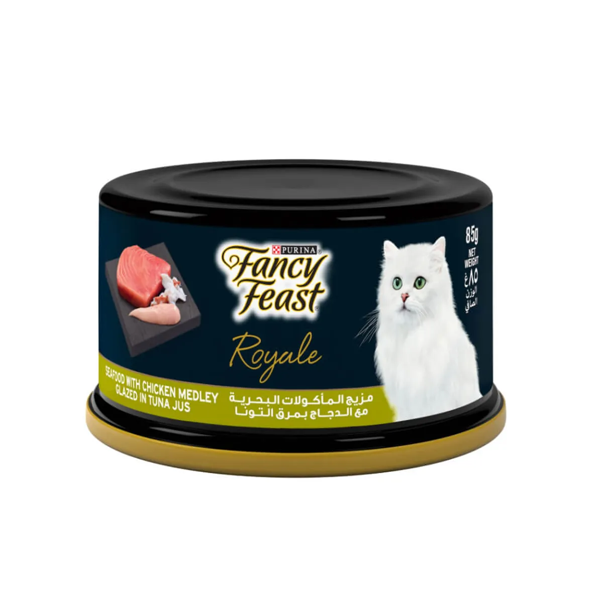 Purina Fancy Feast Royale Sea Food With Chicken Medley Glazed in Tuna Jus Cat Wet Food 85gm