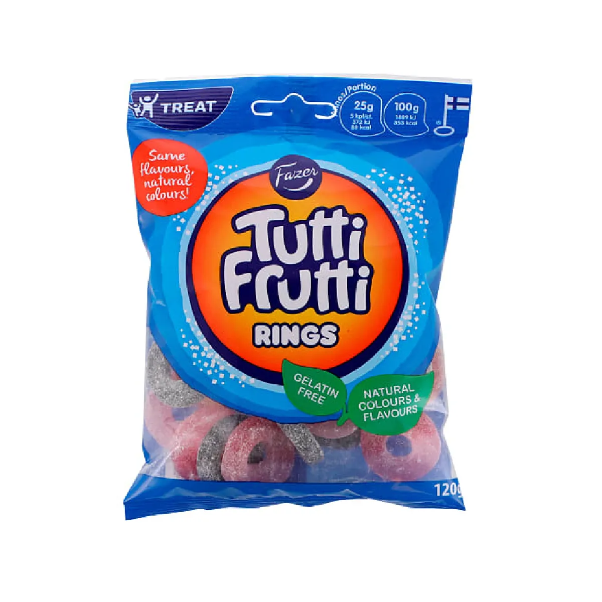 Fazer Tutti Frutti Rings 120gm