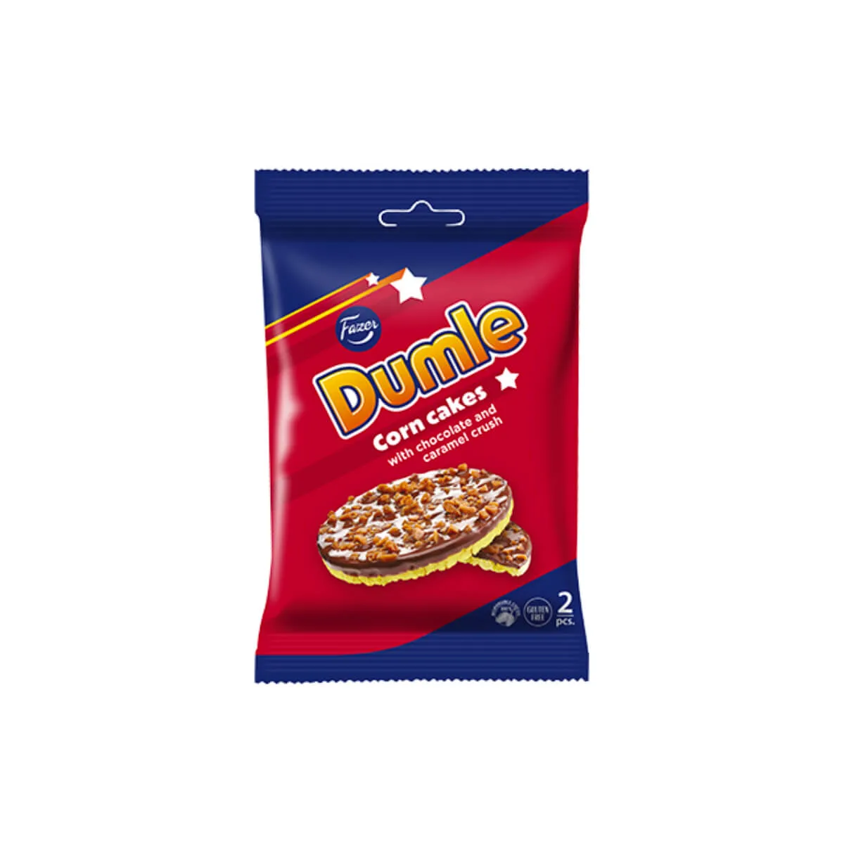 Fazer Dumle Corn Cakes With Chocolate & Caramel Crush 33g