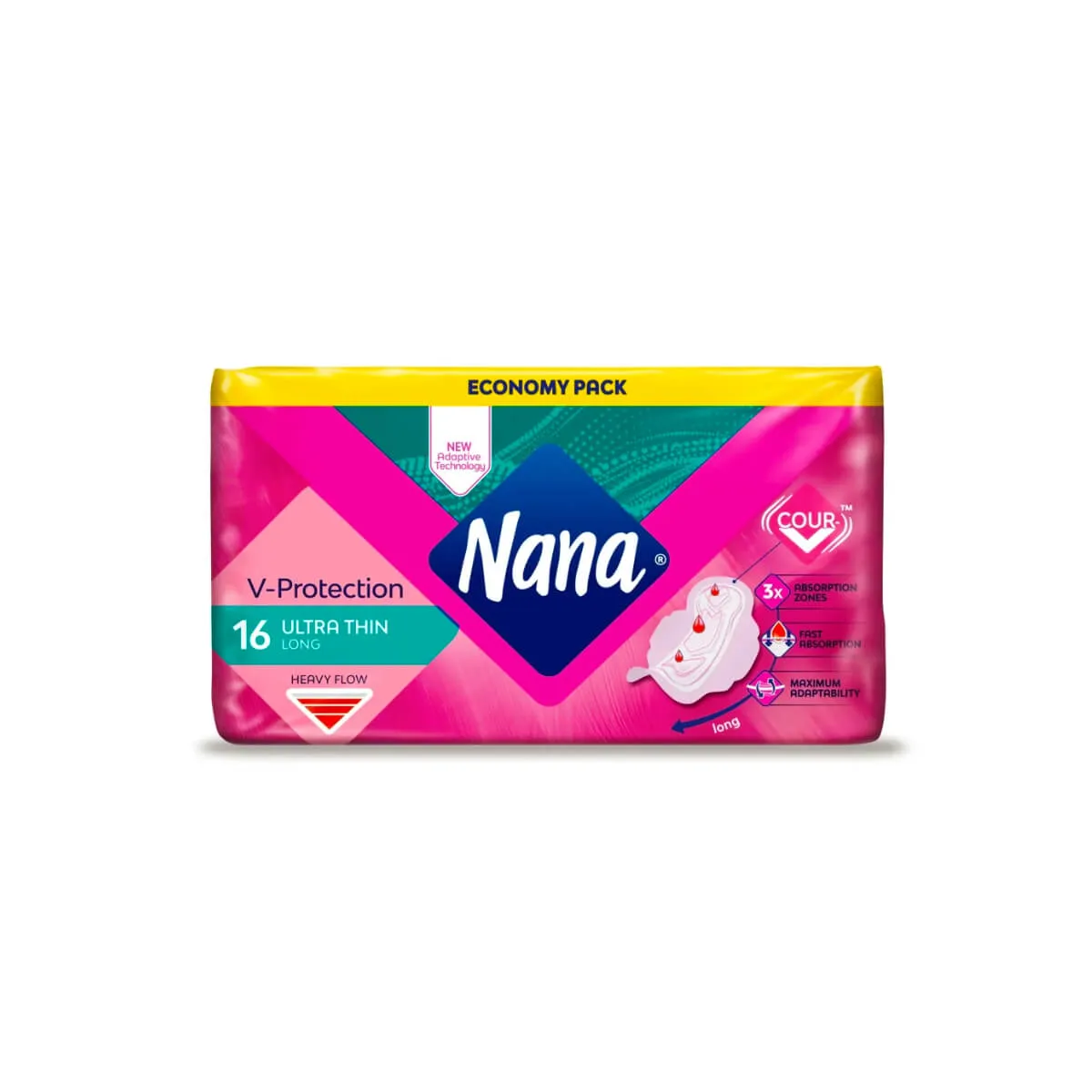 Nana V Protection Ultra Thin Long Sanitary Pads With Super Wings 16s