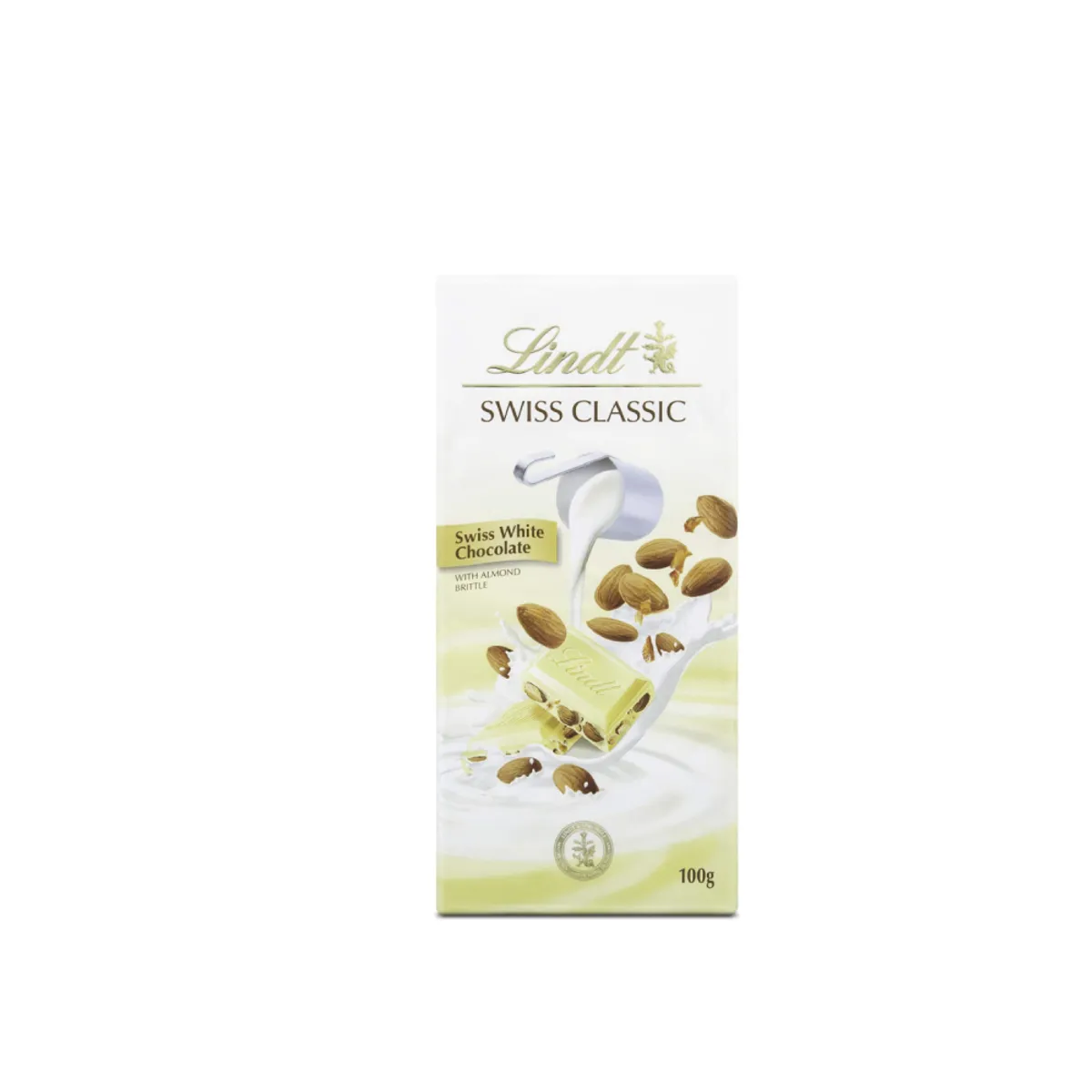 Lindt Swiss Classic White Choco w/AlmndNougat 100G