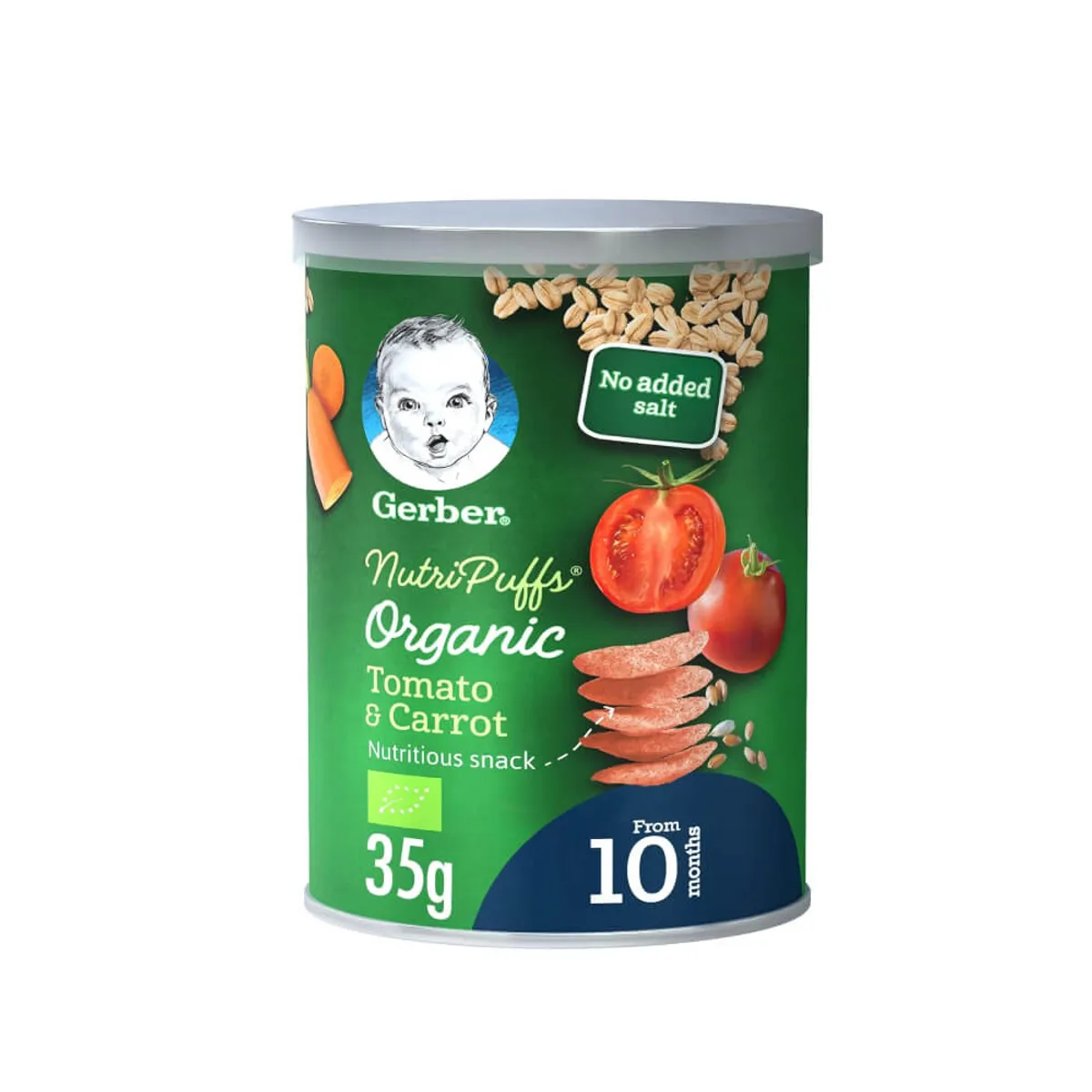 Gerber Organic Nutripuffs Tomato & Carrot Snack 35g