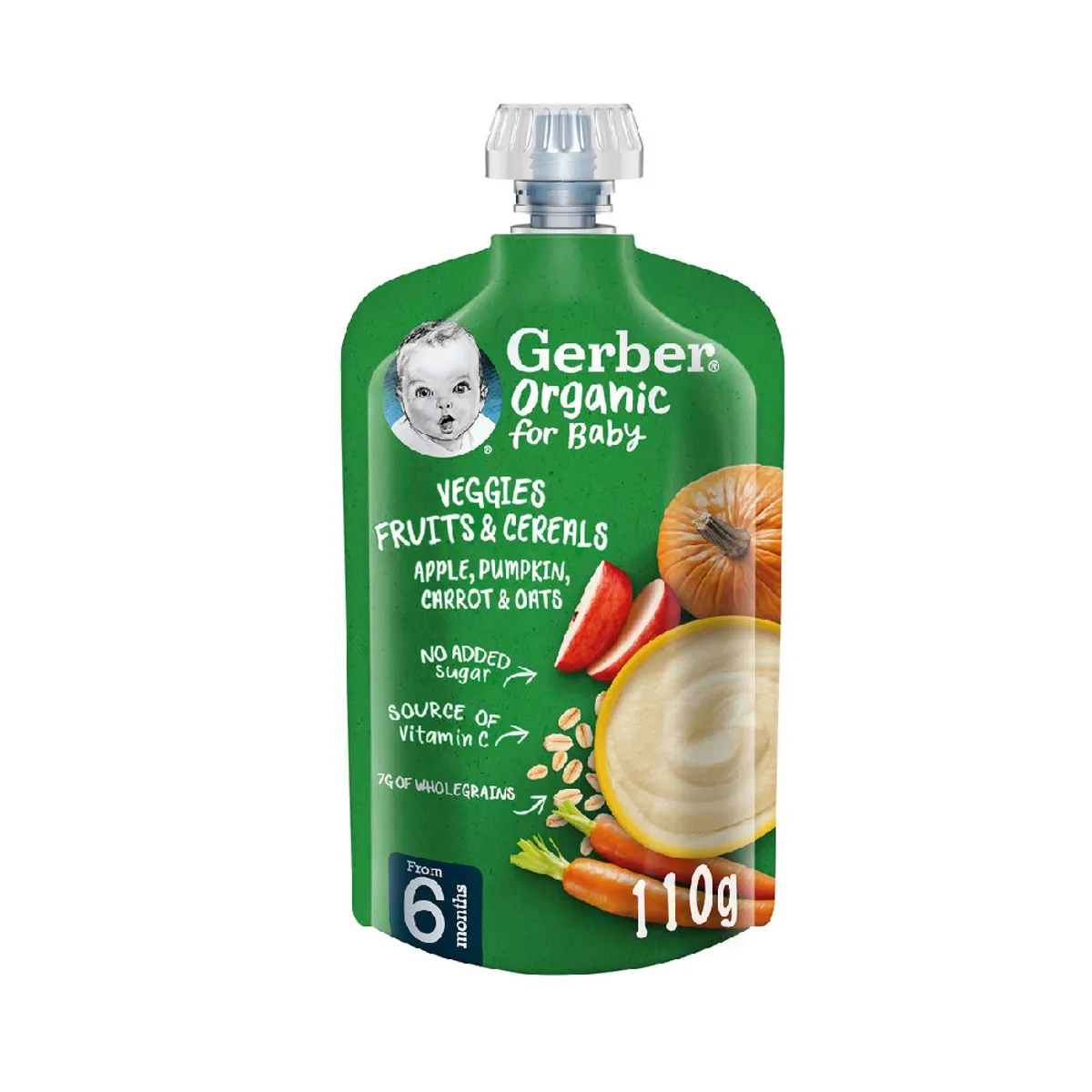 Gerber Organic Apple Pumpkin Carrot and Oats 110gm