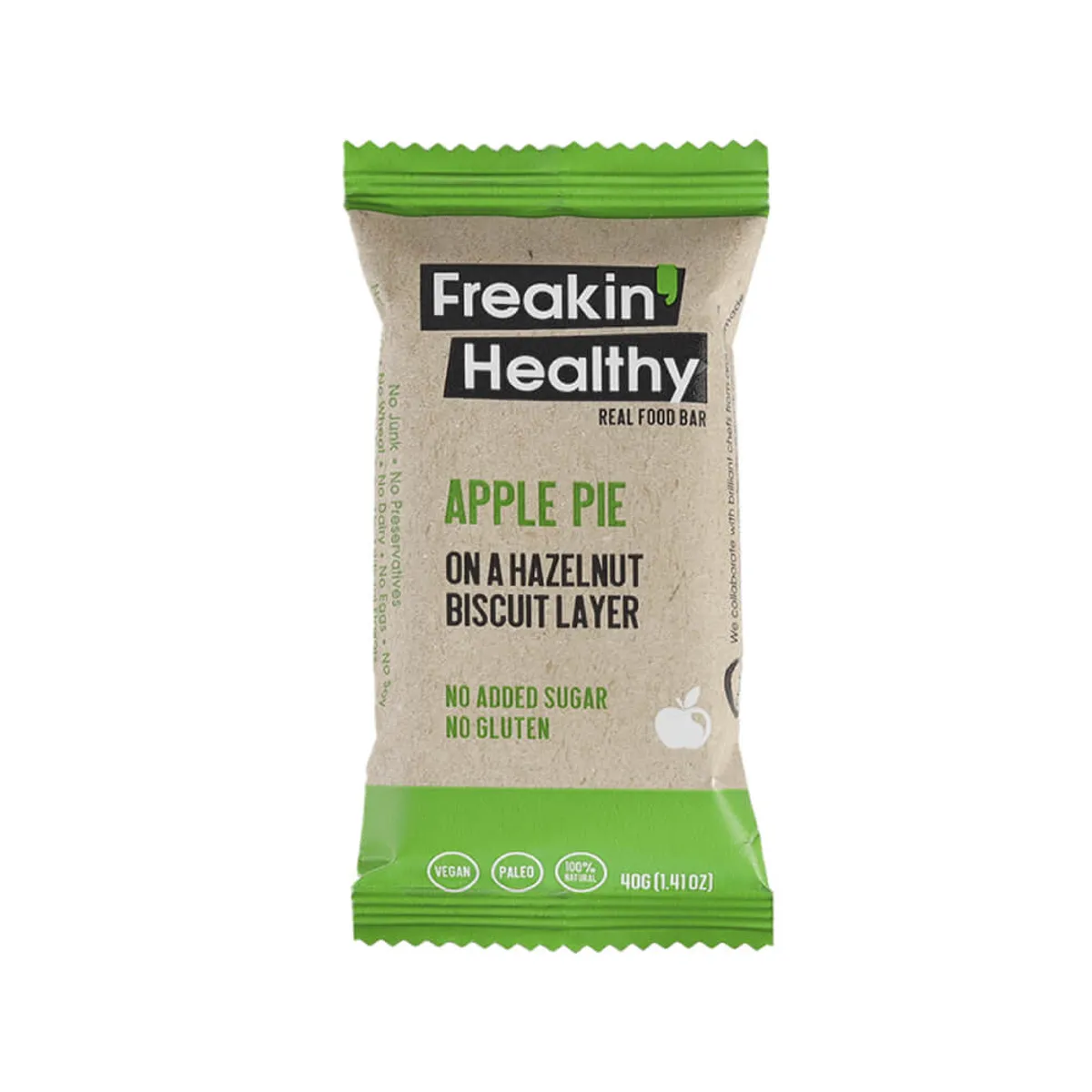 Freakin Healthy Apple Pie On A Hazelnut Biscuit Layer Bar 40gm