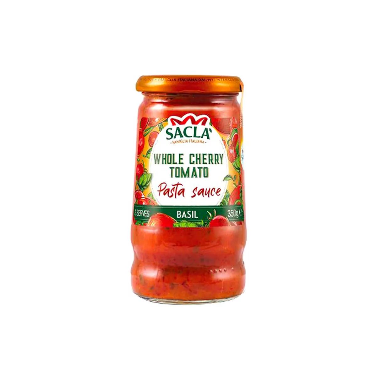 Sacla Whole Cherry Tomato With Basil Italian Pasta Sauce 350g