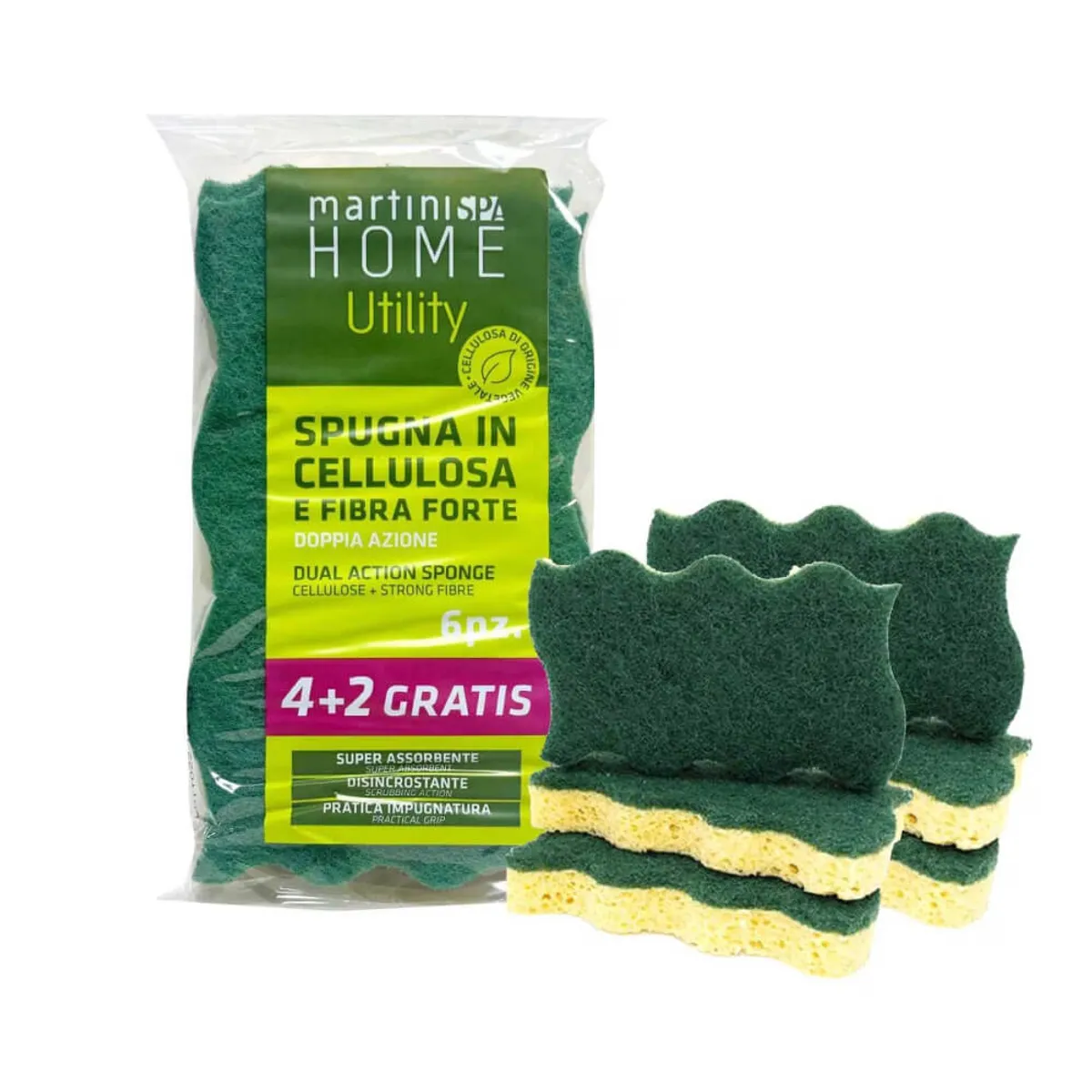 Martini Cellulose Sponge Fiber 6 Pieces