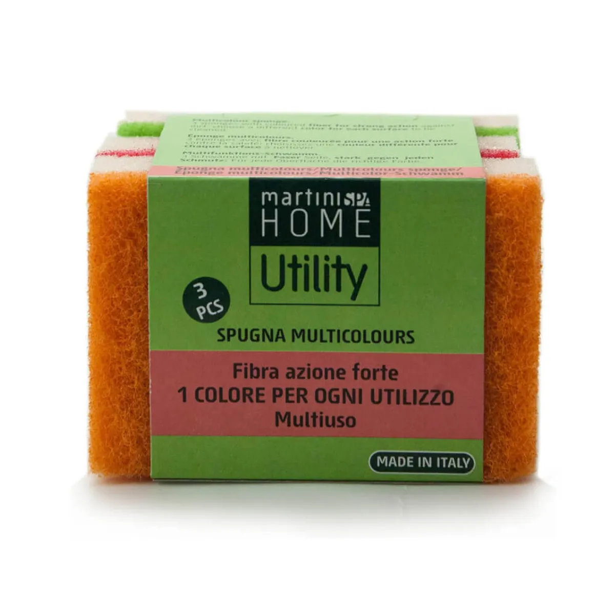 Martini Fiber Sponges With Multi Colored 3 Pieces