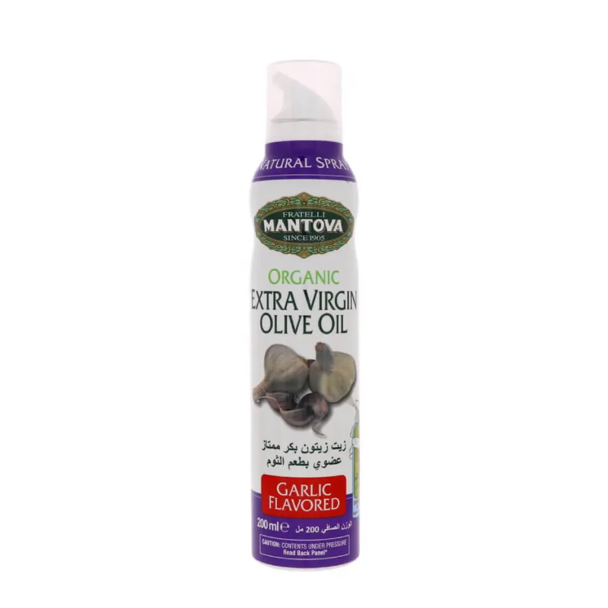 Mantova Organic Extra Virgin Olive Oil Spray Garlic 200ml