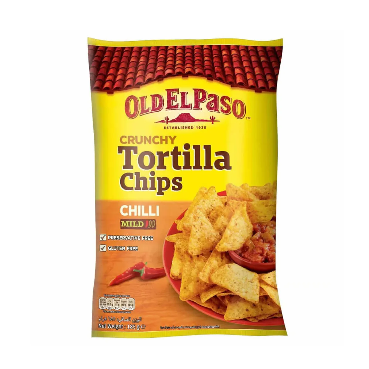 Old El Paso Crunchy Tortilla Chips Chili Mild 185gm