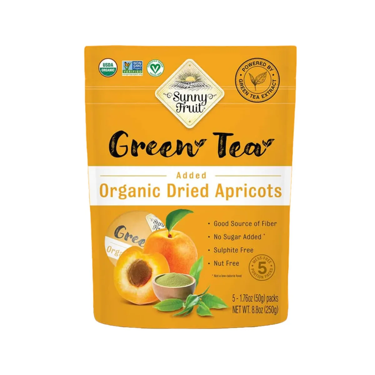 Sunny Fruits Green Tea Organic Dried Apricots 250gm