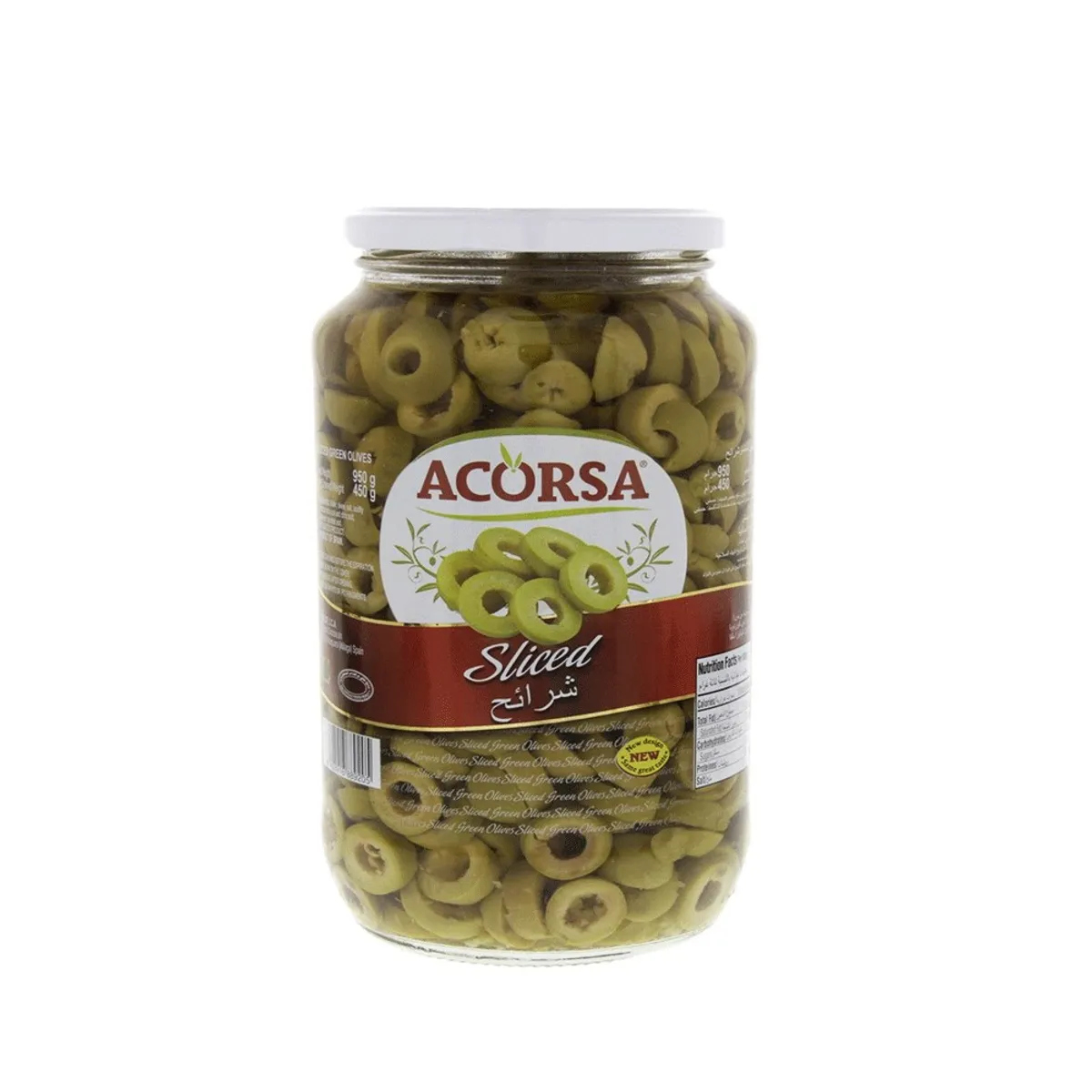Acorsa Olives Green Sliced Jar 450G