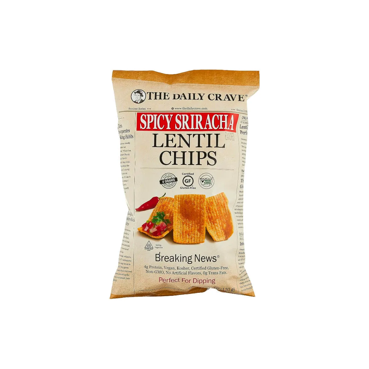 The Daily Crave Spicy Sriracha Lentil Chips 120g