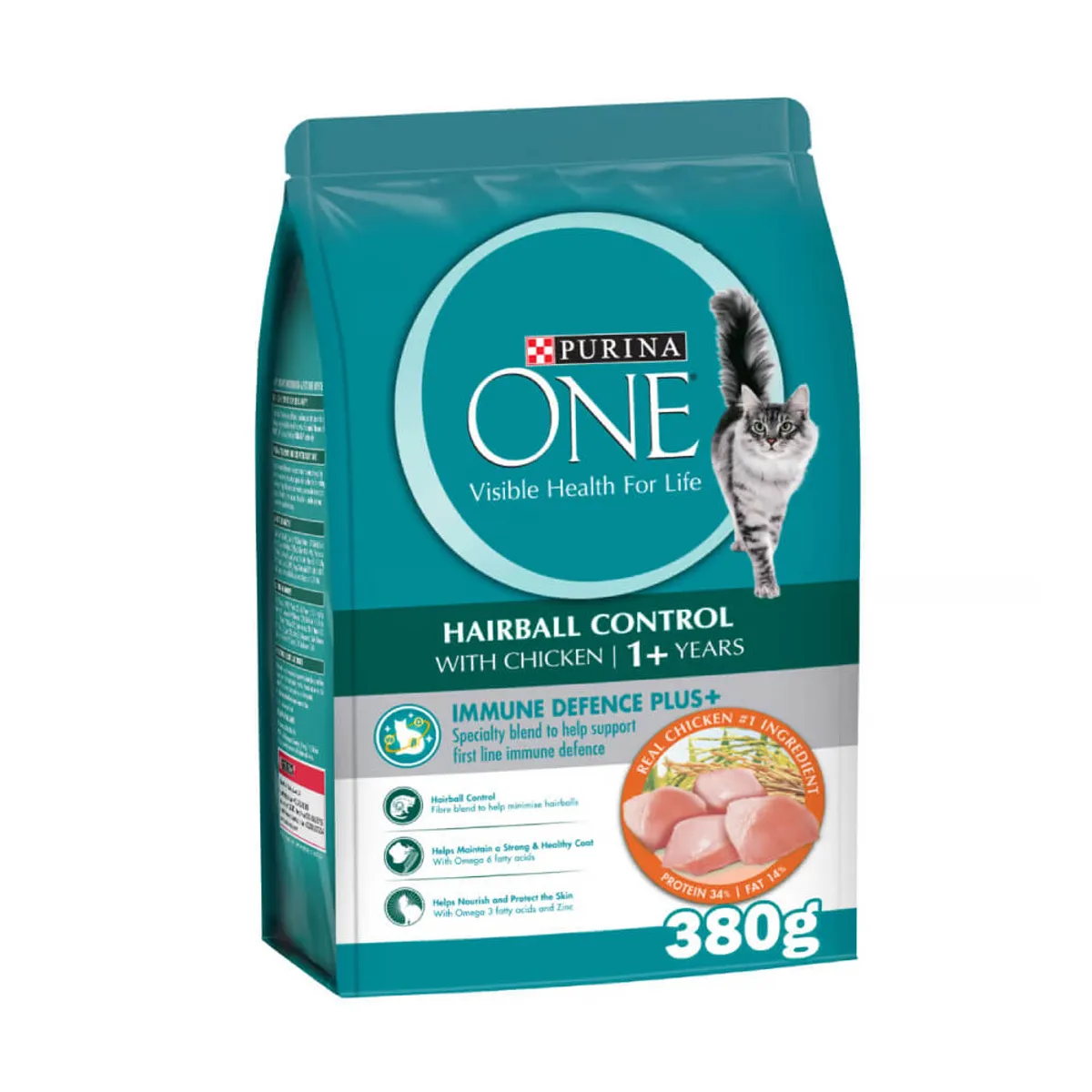 Purina One Hairball Control With Chicken 1+ Years Dry Cat Food 380gm