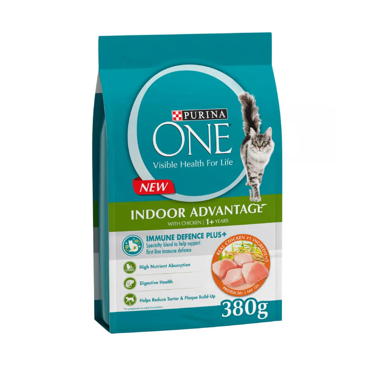 Purina One Indoor Advantage Chicken 1+ Years Dry Cat Food 380gm