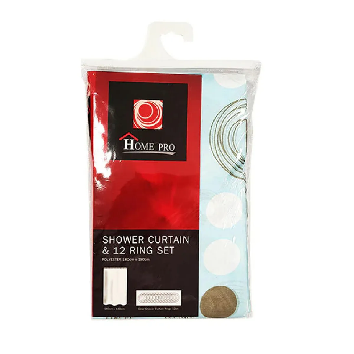 Home Pro Polyester Shower Curtains 180x180cm Print