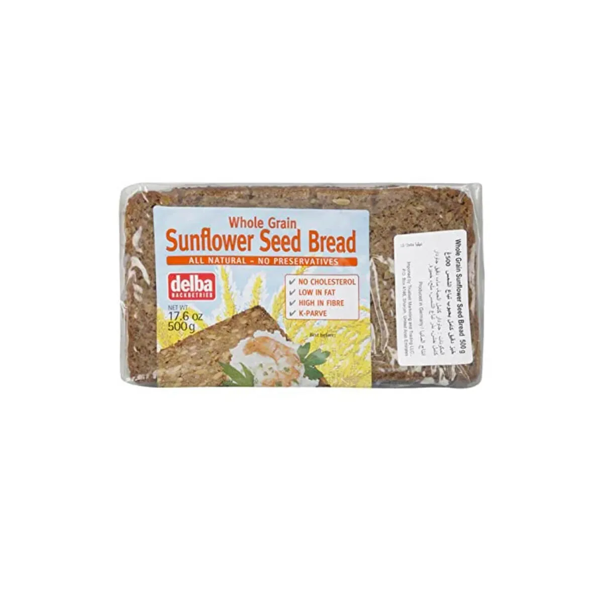 Delba Whole Grain Sunflower Seed Rye Bread 500g