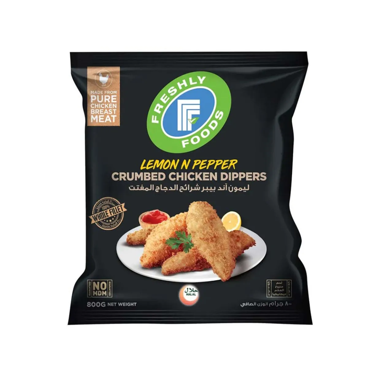 Freshly Foods Lemon And Pepper Crumbed Chicken Fillets 800gm