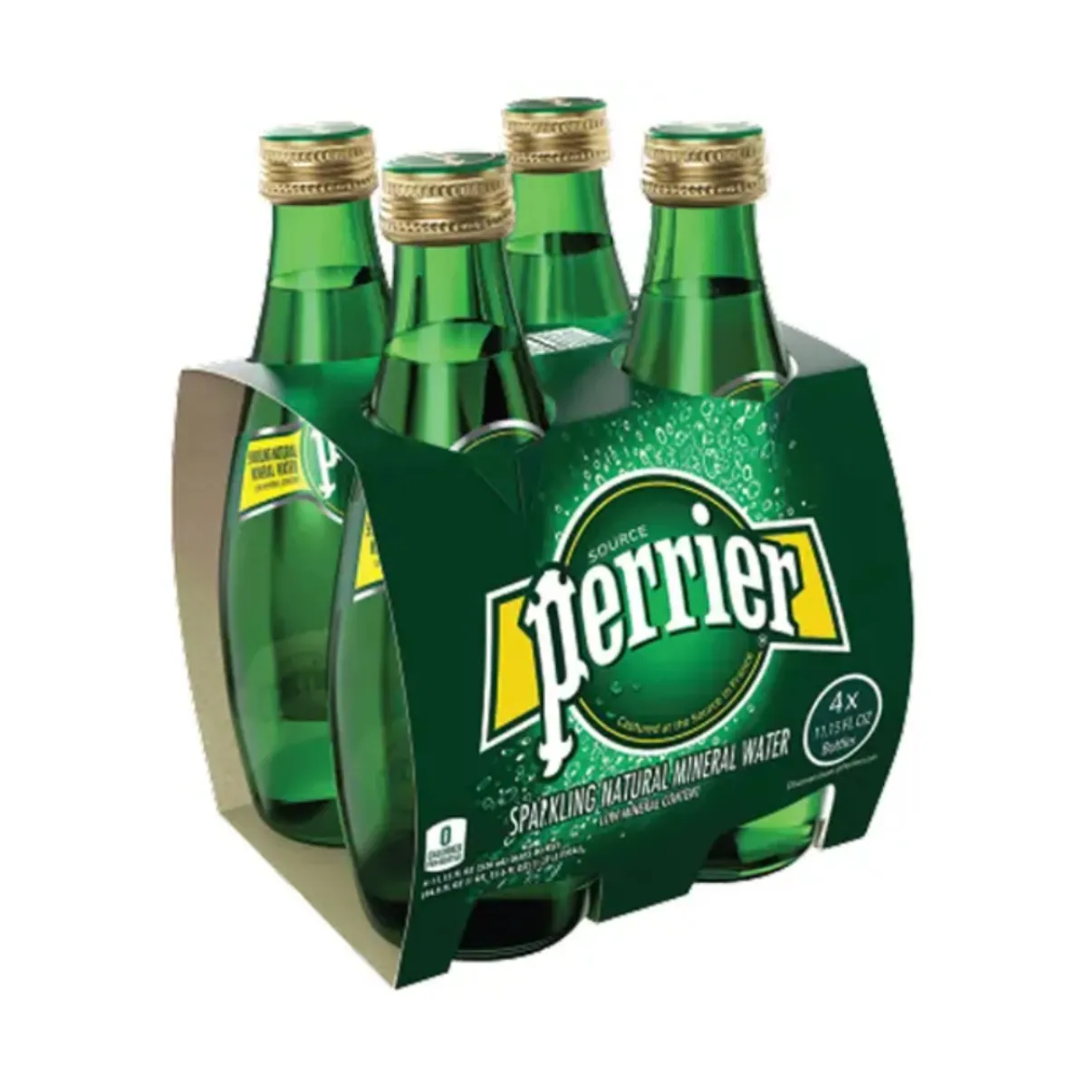 Perrier Sparkling Mineral Water Regular Glass Bottle 4x330ml