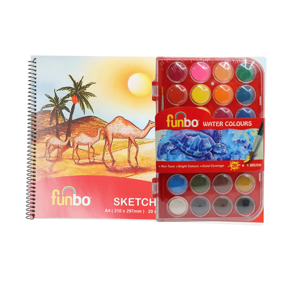 Funbo Watercolor 28s + A4 Sketch Pad
